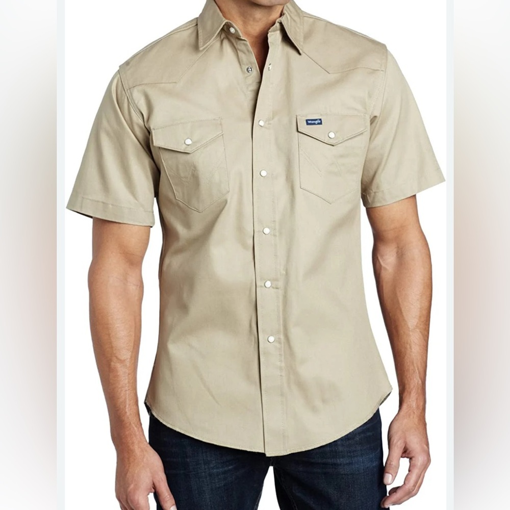Wrangler Mens 3XL Western‎ Rodeo Short Sleeve Button Shirt brown vintage 90s
